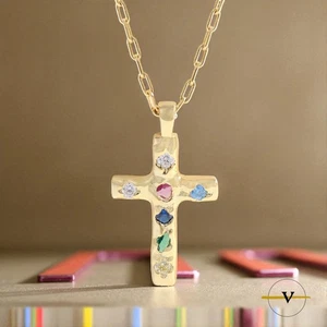 COLLANA DONNA IN ARGENTO 925 RODIATA ORO 18K  CON CATENA E CROCE CON ZIRCONI - Foto 1 di 6