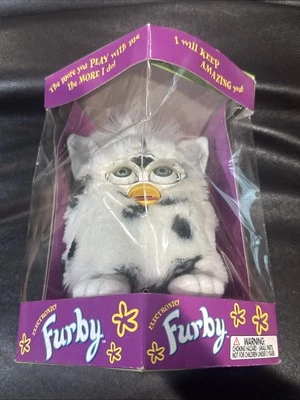 FURBY White Black Cow Spots Dalmatian 70-800 Original 1998 1st NEW SEALED RARE - Image 1 of 4