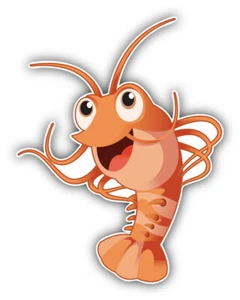 Funny Cartoon Shrimp Animal Car Bumper Sticker Decal - ''SIZES'' - Imagen 1 de 1