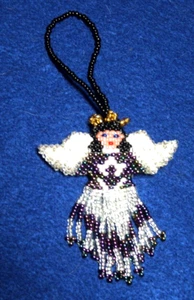 3" Perlen Engel Weihnachtsschmuck Handarbeit Neu Lila #18 - Bild 1 von 1