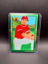 2021 Topps Mike Trout 1989 Bowman x Keith Shore Green Rainbow Foil Card /89
