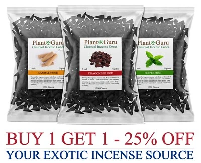 1000 Charcoal Incense Cones 1" TOPFLOW Bulk Wholesale Handmade For Burner Holder - Image 1 of 4