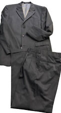 Andrew Fezza Mens Grey Suit 2-piece 44L Jacket/ Pants: 38x31 cuffs 3-button