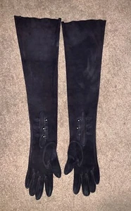 Saks Fifth Avenue Vintage Abendhandschuhe aus Wildleder - Bild 1 von 7
