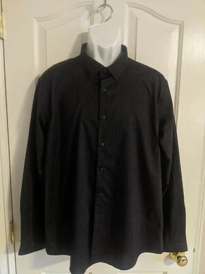 Joseph Abboud Men's Dress Shirt Purple/Black Long Sleeve  Cotton XL Foto 1 de 4