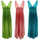 Comfortable Woman Sleeveless Loose Long Skirt V Neck Solid Color Banquet Dress