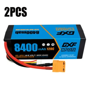 2xDXF 4S LiPo Akku 14,8V 120C 8400mAh XT90 RC Auto LKW Hubschrauber Racing - Bild 1 von 6