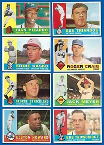 1960 TOPPS MLB BASEBALL CARD CREAM WHITE OR GREY BACK 1-198 SEE LIST