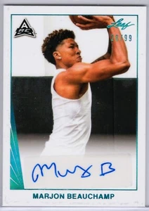 2021-22 Leaf Memories 1990 Base Auto Platinum /99 MarJon Beauchamp #BA-MJB Auto - Picture 1 of 2