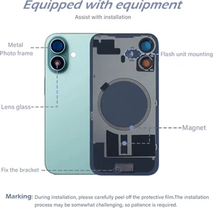 Back Glass Replacement with Metal or Magnet or NFC for iPhone 16 series US ship - Picture 1 of 18