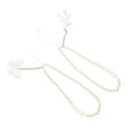  2 Pcs White Pearl Phone Lanyard Anti-lost Chain Charms Strap Aesthetic