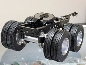 New Tamiya 1/14 RC Semi Tractor Trailer Dolly with 2 axles 5th Coupler Pin Mount - Picture 1 of 22
