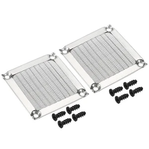 2 szt. 60mm Wentylator Filtry Grille ze śrubą Aluminiowa rama Stal nierdzewna Siatka Srebrna - Zdjęcie 1 z 6