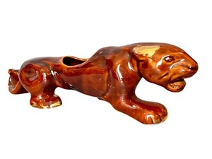 Panther Planter 17.5" Long, Ceramic Brown, Gold Vintage McCoy? - Picture 1 of 9
