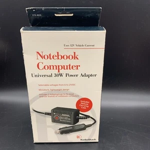 RadioShack Notebook Computer Universal 30w Power Adapter 12v Vehicle Plug - Picture 1 of 6
