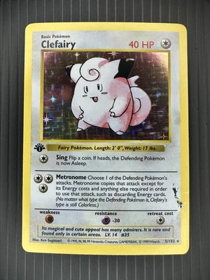 1st Ed Shadowless Clefairy Holo - 5/102 Base Set - HP - Image 1 of 4