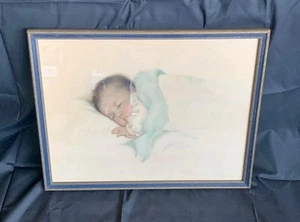 1920s Bessie Pease Gutmann Framed Print 15” X 19” A Little Bit Of Heaven - Picture 1 of 6