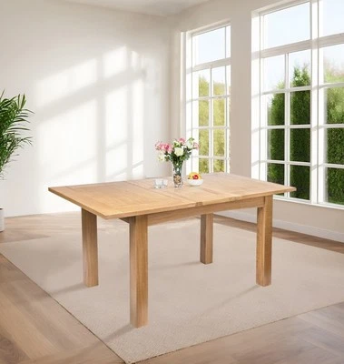 Extendable Dining Table, Butterfly Leaf Table, Solid Oak Wooden Kitchen Table - Image 1 of 4