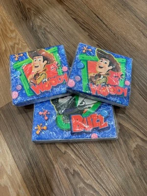 Servilletas de fiesta Buzz Lightyear y amaderadas Toy Story 2 Lote de 3 paquetes NUEVO Disney Foto 1 de 4