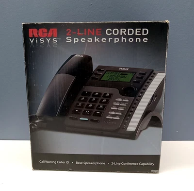 RCA ViSys 25203RE1-A 2-Line Speakerphone Gray Black Integrated Answering System - Image 1 of 4