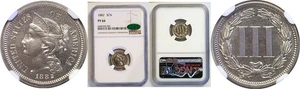 1882 3CN Nickel Three Cent Proof NGC PF-66 CAC - Picture 1 of 3