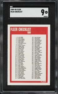 1989 Fleer Basketball Checklist #168 SGC 9 - Picture 1 of 2