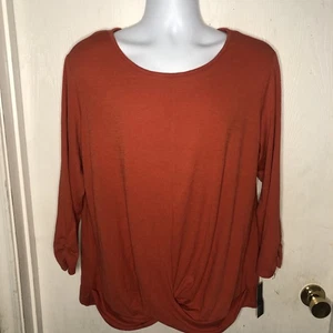 ALYX Strick Top Bluse Damen XXL Twist Front geraffte Ärmel bequem Stretch Neu mit Etikett - Bild 1 von 11