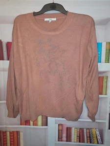 Next Women’s Pink Star Embellished Jumper Size L - Picture 1 of 6