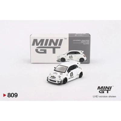 Mini GT - 2024 FIAT 595 ABARTH LB-Works X Abas Works Gara, bianco - MGT00809 - Immagine 1 di 4