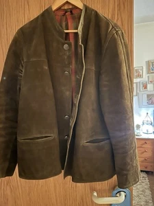 Hirschleder Jacke Handarbeit Trachtenjacke XXL Wildleder Lederjacke Vintage - Bild 1 von 2