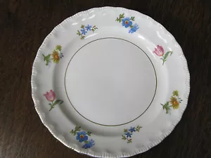 VINTAGE POPE GOSSER "REVERE" GOLD TRIMMED, CIRCLED FLORAL 6 1/8" DIAMETER SAUCER - Picture 1 of 11
