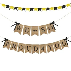 We are So Proud of You Banner -Rustic Vintage Graduation Banner Grad Decorati... - Picture 1 of 5