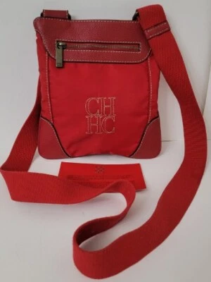 CH Carolina Herrera Crossbody Shoulder Red Handbag (Fabric With Leather) - Image 1 of 4