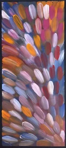 GLORIA PETYARRE, Highly Collectable Aboriginal Art, Medicine leaves, 105 x 45cm - Picture 1 of 3
