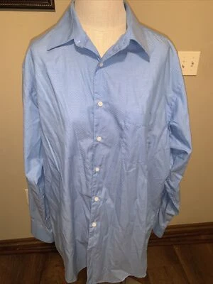 Camisa de vestir Croft & Barrow para hombre de ajuste clásico azul diagonal a rayas usada en excelente estado (E) Foto 1 de 4