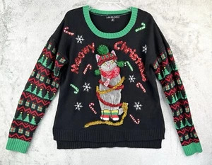 United States Sweaters Women's Meowy Christmas Cat Sweater Size XL Ugly Holiday - Picture 1 of 7
