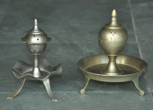 2 Pc Vintage Brass Handcrafted Unique Shape Incense Stick Holders , Rich Patina - Picture 1 of 9