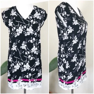 BUFFALO David Bitton Women's Size XS Aleesha Black Floral Short Shift Dress - Image 1 of 4