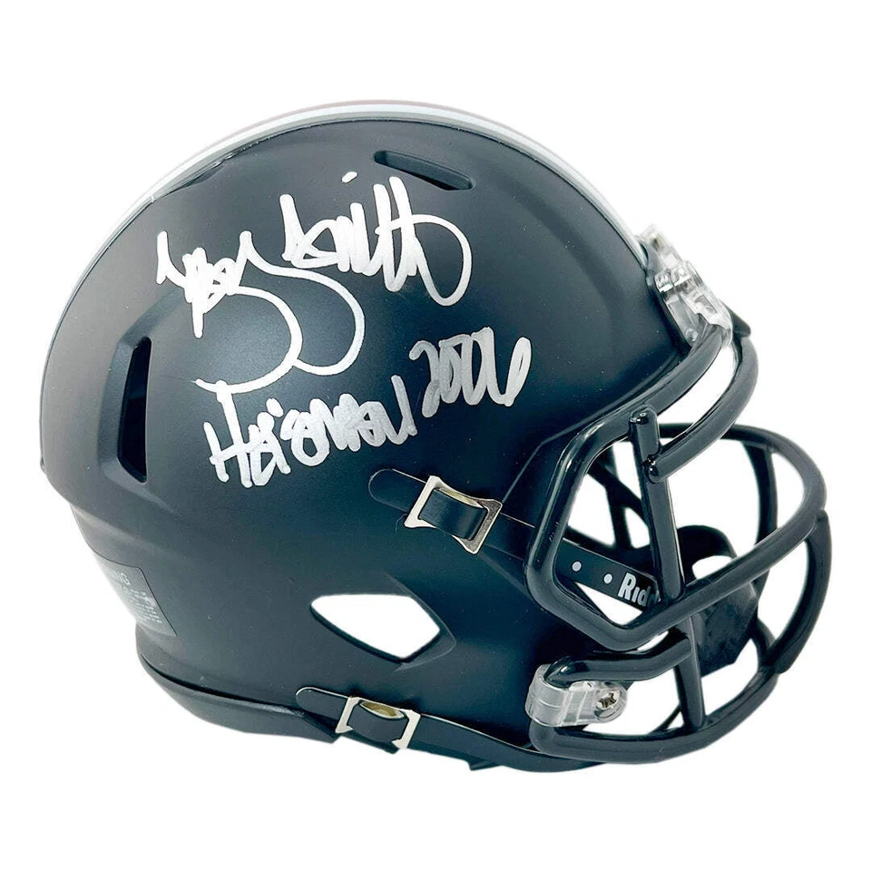 Mini casco de fútbol americano Troy Smith firmado HT 06 inscripción Ohio State Buckeyes Speed Foto 1 de 3