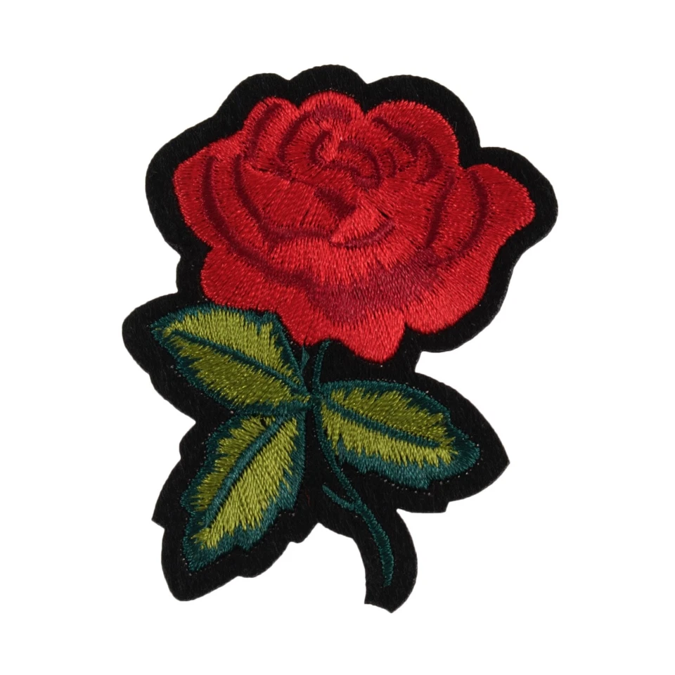 Rose motif iron on or sew on  patch appliqué embroidery - Image 1 of 1