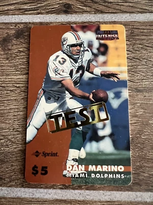 Dan Marino 1996 Pro Line II Intense Sprint TEST Phone Cards #27 of 52 - Image 1 of 4