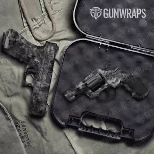 GunWraps Kryptek Raid schwarz Premium Pistole Vinyl Pistole Wickel Haut matt USA - Bild 1 von 1