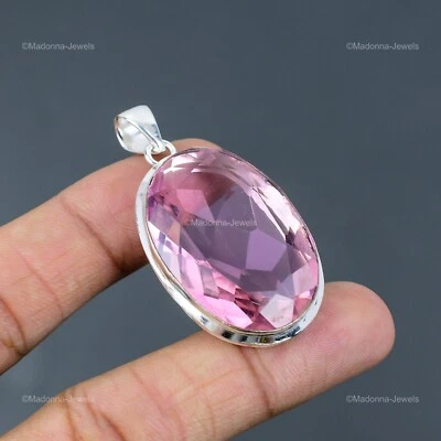 Oferta de San Valentín Natural Rosa Kuncita Moda Colgante Joyería Plata de Ley 925 Foto 1 de 4