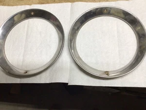 Original 1956 Ford Pickup Truck Stainless Headlight Trim Rings Rims PAIR - Picture 1 of 4
