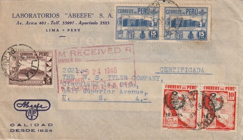 Peru 1948 Cover Mailed Cover