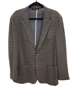 Robert Talbott Marin Sport Coat Unstructured Jacket Extra Large Gray/Blue Plaid - Picture 1 of 11