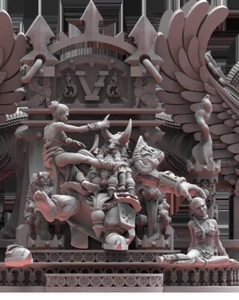 Lost Kingdoms	Magmhorin Assur God King - 3D Printed - Picture 1 of 2