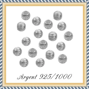 Perle striées 3mm trou 1,4mm, en Argent 925/1000 . Réf: PLR3 - Foto 1 di 1