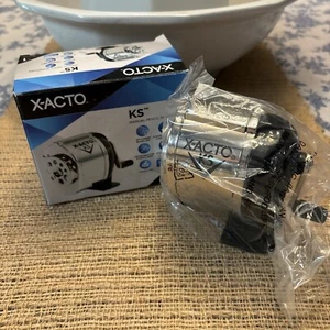 X-Acto KS Manual Classroom Pencil Sharpener Counter/Wall-Mount Black/Chrome NEW - Picture 1 of 5