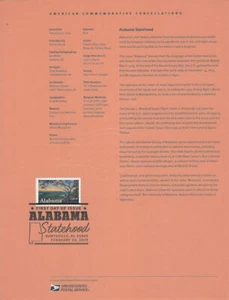 #1910 (55c} Página de recuerdos de Forever Alabama Statehood #5360 - Imagen 1 de 1